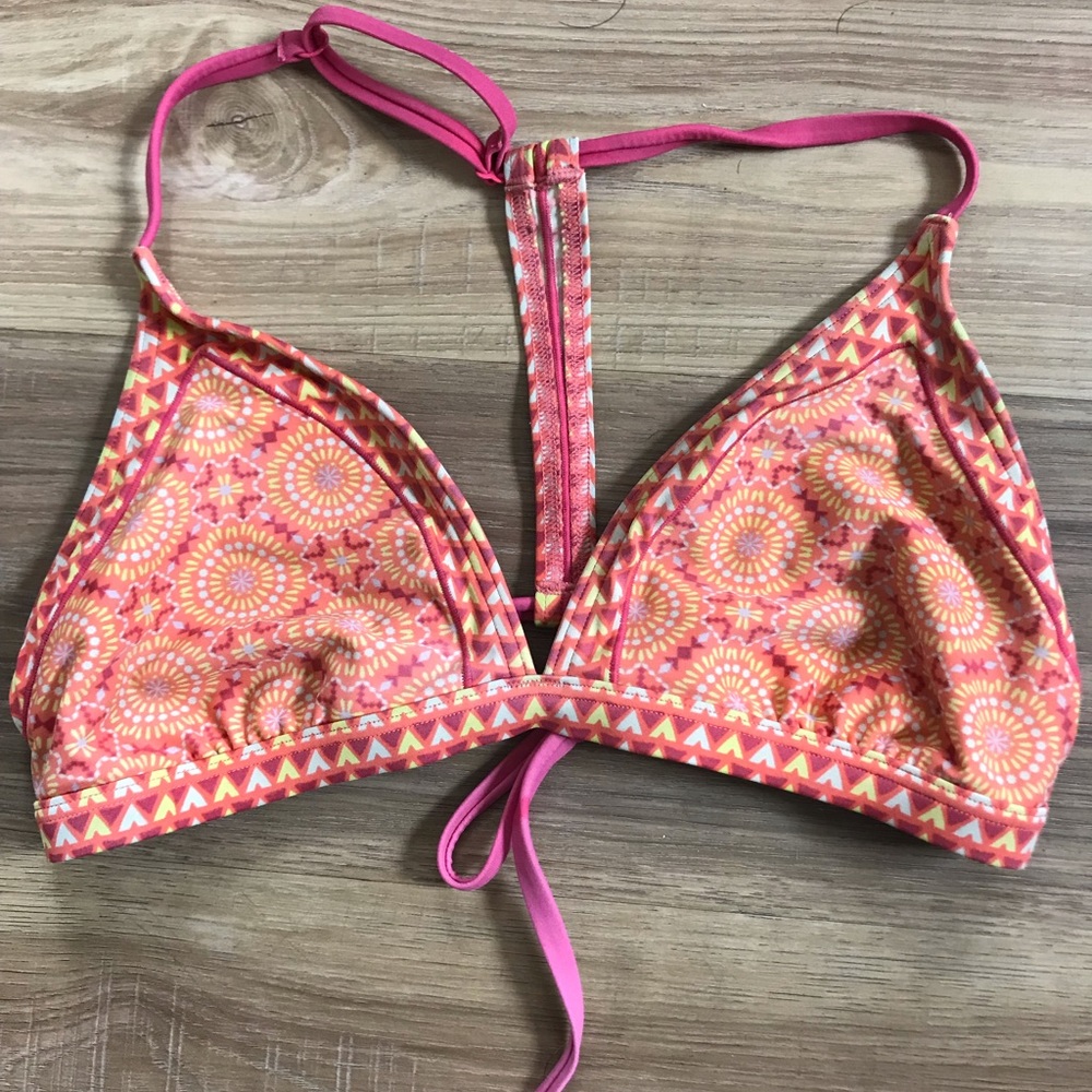 Large Prana bikini swim top large orange paisley